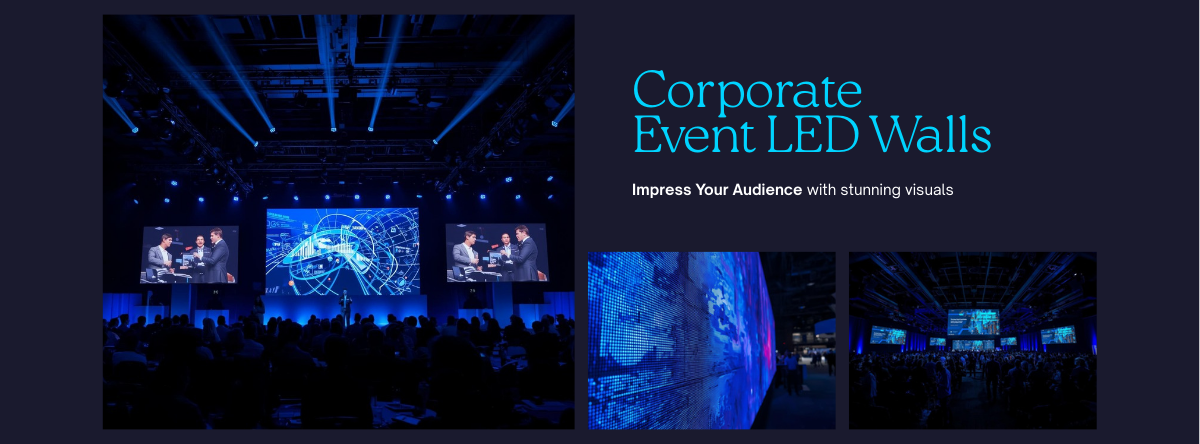 LED video wall for a corporate event presentation in Cleveland